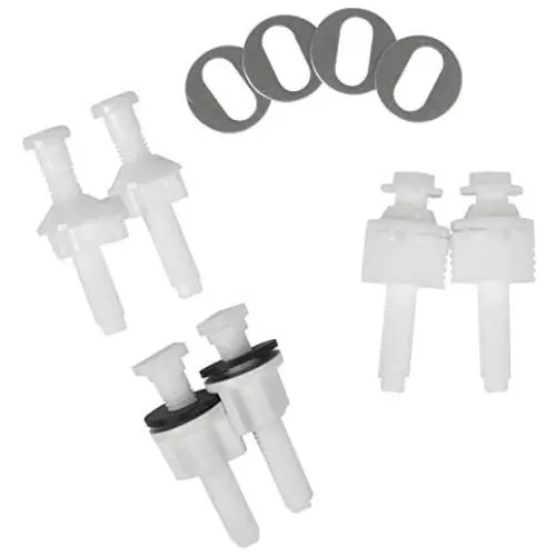 Universal Toilet Seat Hinge Bolt Screw For Top Mount Toilet Seat Hinges, Downlock Nuts can Slip Over Bolts Threads for Rapid Installation without Screwing in-White Plastic replacement parts Universal Toilet Seat Hinge Bolt Screw For Top Mount Toilet Seat Hinges, Downlock Nuts can Slip Over Bolts Threads for Rapid Installation without Screwing in-White Plastic replacement parts