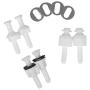 Universal Toilet Seat Hinge Bolt Screw For Top Mount Toilet Seat Hinges, Downlock Nuts can Slip Over Bolts Threads for Rapid Installation without Screwing in-White Plastic replacement parts