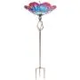 MUMTOP 31 Inch Height Glass Birdbath Birdfeeder with Metal Stake Garden Yard Outdoor MUMTOP 31 Inch Height Glass Birdbath Birdfeeder with Metal Stake Garden Yard Outdoor