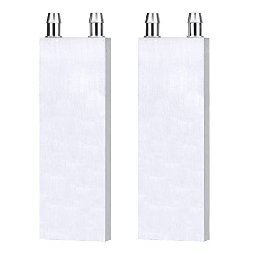 Clyxgs Aluminum Water Cooling Block,Liquid Cold Water Plate Heat Sink Water-Cooled Exchanger Head semiconductor Refrigeration Sheet CPU Graphics Radiator Heatsink Endothermic Head (40 x 80 x 12mm)2pcs