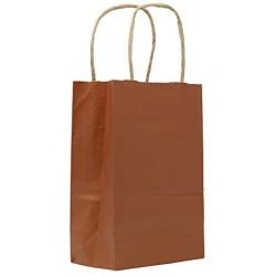 PTP BAGS Copper Penny Rust 5'' x 3'' x 8'' Tote Bags [Pack of 250] Recyclable Metallic Kraft Paper Gift Bags