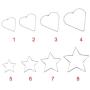 FANFA Metal Hoop Craft Five-Pointed Star Welded Love Heart Decorations Supplies Hoop DIY Parts Metal(200mmFive-pointed Star)