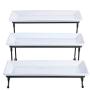 Gibson Elite Gracious Dining Dinnerware, 3-Tier Rectangle Plate Set with Metal Stand, White