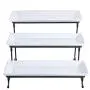 Gibson Elite Gracious Dining Dinnerware, 3-Tier Rectangle Plate Set with Metal Stand, White
