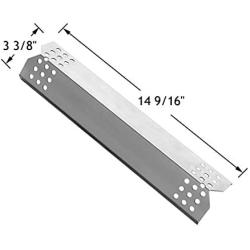 YIHAM KS708 Replacement Parts for Grill Master 720-0697 Nexgrill 720-0830H 720-0783E 720-0737 BBQ Heat Shield Plate Tent Burner Cover Flame Tamer, 14 9/16 inch x 3 3/8 inch, Stainless Steel, Set of 4