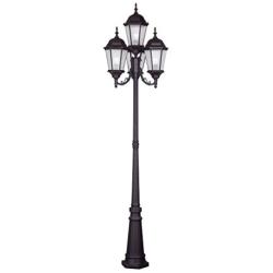 Livex Lighting 7557-07 Hamilton 4 Light Outdoor 4 Head Post, Bronze