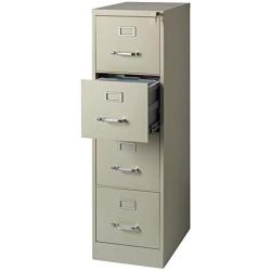 Scranton and Co 22'' Deep 4 Drawer Letter File Cabinet in Putty, Fully Assembled