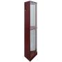 BELLEZE Woody Lighted Corner Curio Cabinet Tempered Glass Door 6 Shelves, Cherry