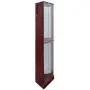 BELLEZE Woody Lighted Corner Curio Cabinet Tempered Glass Door 6 Shelves, Cherry BELLEZE Woody Lighted Corner Curio Cabinet Tempered Glass Door 6 Shelves, Cherry