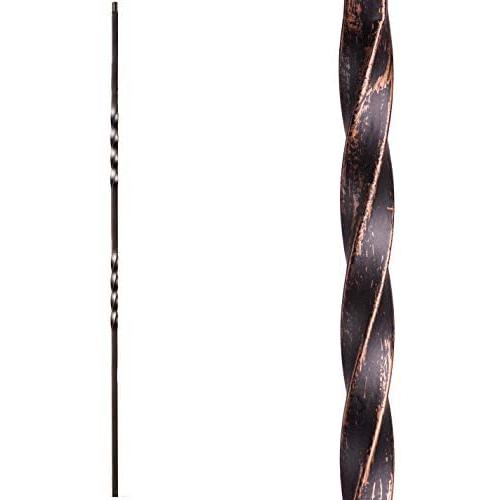 Oil Rubbed Bronze 16.1.2-T Double Twist Hollow Iron Baluster for Staircase Remodel, Box of 5