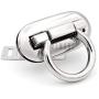 CRAFTMEMORE 2 Pack Metal Turn Lock Oval Craft Case Clasp Flip Lock Bag Purse Making Supplies (Large 1-5/8'', Silver)