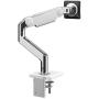 Humanscale M8.1 Adjustable Monitor Arm with Two Piece Clamp Mount and Base - Polished Aluminum M81CMWBTB