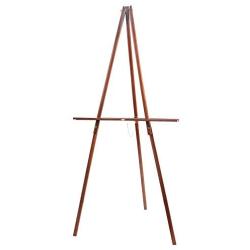 CONDA 66“ Wooden Tripod Display Floor Easel & Artist Easel, Adjustable Tray Chain Pine Brown Wood