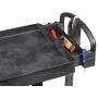 Rubbermaid Commercial Products 2-Shelf Utility/Service Cart, Medium, Lipped Shelves, Ergonomic Handle, 500 Lbs. Capacity, For Warehouse/Garage/Cleaning/Manufacturing (Fg452088Bla)