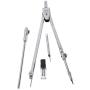 freneci Pro Students Metal Compass Drawing Measuring Portable Dividers Tool - Silver, Compasses with 5 Parts