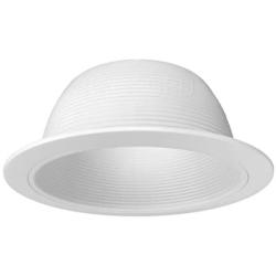 PROCURU 6'' Metal Recessed Can Light Trim Cover, Step Baffle with Ring, White (1-Pack)