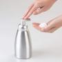 mDesign Modern Metal Foaming Soap Dispenser Pump Bottle for Kitchen Sink Countertop, Bathroom Vanity, Utility/Laundry Room, Garage - Save on Soap - Rust Free Aluminum - 2 Pack - Brushed/Silver