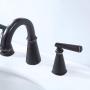 Ufaucet Commercial Antique 2 Handle Widespread Oil Rubbed Bronze Bathroom Faucet, 3 Holes 8 Inch Black Bathroom Vanity Lavatory Faucets