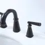 Ufaucet Commercial Antique 2 Handle Widespread Oil Rubbed Bronze Bathroom Faucet, 3 Holes 8 Inch Black Bathroom Vanity Lavatory Faucets Ufaucet Commercial Antique 2 Handle Widespread Oil Rubbed Bronze Bathroom Faucet, 3 Holes 8 Inch Black Bathroom Vanity Lavatory Faucets