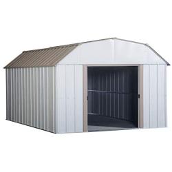 Arrow LX1014 10 x 14 ft. Barn Style Galvanized Taupe/Eggshell Steel Storage Shed