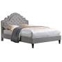 HomeLife Premiere Classics 51'' Tall Platform Bed with Cloth Headboard and Slats - Queen (Light Grey Silver) HomeLife Premiere Classics 51'' Tall Platform Bed with Cloth Headboard and Slats - Queen (Light Grey Silver)