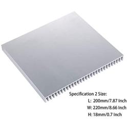 Awxlumv Large LED Aluminum Heatsink 200 x 220 x 18mm / 7.87 x 8.66 x 0.7 Inch Cooler 30 Fins Heat Sink Board