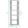 NiceAI Bookshelf Lightweight Slim Modern Bookcase Metal Framework Childrens Room Arrangement Toys Office A4 File Books Kitchen Clothing Storage Rack Gray 6-Tier NiceAI Bookshelf Lightweight Slim Modern Bookcase Metal Framework Childrens Room Arrangement Toys Office A4 File Books Kitchen Clothing Storage Rack Gray 6-Tier