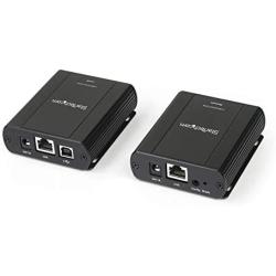 StarTech.com 2 Port USB 2.0 Extender Hub Over Cat5e/Cat6 Cable (RJ45) - 330ft/100m Industrial Metal USB Extender Adapter Kit w/ESD Protection - Externally Powered - 480 Mbps (USB2002EXT2NA)