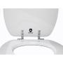 TOPSEAT Round Toilet Seat w/Chromed Metal Hinges, Wood, White
