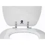 TOPSEAT Round Toilet Seat w/Chromed Metal Hinges, Wood, White TOPSEAT Round Toilet Seat w/Chromed Metal Hinges, Wood, White