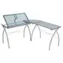 SD STUDIO DESIGNS Futura LS WorkCenter with Tilt Top Adjustable Drafting Table Craft Table Drawing Desk Hobby Table Writing Desk Studio Desk, Silver / Blue Glass SD STUDIO DESIGNS Futura LS WorkCenter with Tilt Top Adjustable Drafting Table Craft Table Drawing Desk Hobby Table Writing Desk Studio Desk, Silver / Blue Glass