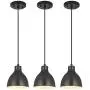 Led Industrial Hanging Light Indoor Mini Pendant Ceiling Light fixtures with Painting Black(Set of 3), Chandeliers Metal Shade for Bar Dining Room Corridor Living Room Kitchen Island