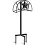 Amagabeli Garden Hose Holder Stand Freestanding Holds 125ft Water Hose Detachable Rustproof Hanger Organizer Storage Metal Heavy Duty Decorative with Ground Stakes for Outside Garden Lawn Yard Black