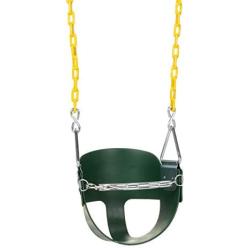 Eastern Jungle Gym Heavy-Duty High Back Half Bucket Toddler Swing Seat with Coated Swing Chains and Safety Strap