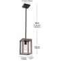 VINLUZ Kitchen Island 1-Light Fixture Farmhouse Wood Accents Frame Pendant Square, Black Metal Finish Dining Room Lighting Fixture Hanging, Modern Industrial Style