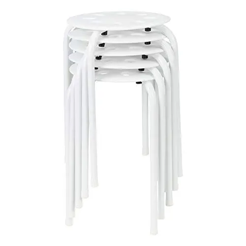Norwood Commercial Furniture White Stacking Stool Set - Stackable Nesting Stools/Chairs for Kids and Adults - Flexible Seating for Home, Office, Classrooms - Plastic/Metal 17.75'' (Pack of 5) Norwood Commercial Furniture White Stacking Stool Set - Stackable Nesting Stools/Chairs for Kids and Adults - Flexible Seating for Home, Office, Classrooms - Plastic/Metal 17.75'' (Pack of 5)