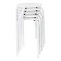 Norwood Commercial Furniture White Stacking Stool Set - Stackable Nesting Stools/Chairs for Kids and Adults - Flexible Seating for Home, Office, Classrooms - Plastic/Metal 17.75'' (Pack of 5)
