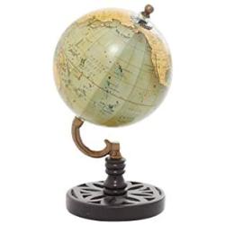 Deco 79 Wood Metal PVC Globe 5'' W, 9'' H-94436, 5'' x 9'', Green