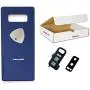 md0410 Replacement Compatible with Samsung Galaxy Note 8 Phone Model N950 - Blue Back Glass with Rear Camera Flash Lens Metal Frame Cover and Opening/Repair Tool