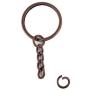 yueton Pack of 100 25mm/0.98'' Metal Split Key Ring with Chain (Copper)