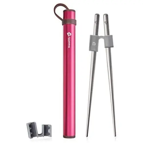 Kids Chopstick with Training holders|Square Travel Chopsticks| Strong & Lightweight, only 6.7''/171mm Long Titanium Chopsticks comes with Beautiful Aluminium Cases & Holders (Red) Kids Chopstick with Training holders|Square Travel Chopsticks| Strong & Lightweight, only 6.7''/171mm Long Titanium Chopsticks comes with Beautiful Aluminium Cases & Holders (Red)