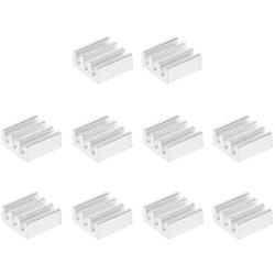 uxcell Electronics Cooler Heatsink for MOS GPU IC Chip Silver 7 x 7 x 3 mm 10pcs