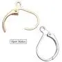 Leverback Hoop Earrings, 200 Pieces Metal French Earring Hook Earwires Open Loop 16 x 10mm for Earring Making - 4 Colors
