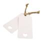White Gift Tags, 100 PCS Kraft Paper Gift Tags Hollow Heart Wedding Favor Tags 9.5cm x 4.5cm with 100 Feet Jute Twine