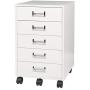 TOPSKY 5 Drawer Mobile Cabinet Fully Assembled Except Casters Built-in Handle (White)