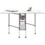 Studio Designs Sew Ready Mobile Height Adjustable Hobby and Craft Cutting Table with Drawers in Silver/White (13374)