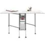 Studio Designs Sew Ready Mobile Height Adjustable Hobby and Craft Cutting Table with Drawers in Silver/White (13374)
