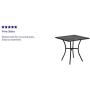 Flash Furniture Commercial Grade 28'' Square Black Indoor-Outdoor Steel Patio Table