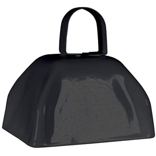 Metal Cowbells with Handles 3 inch Novelty Noise Maker - 12 Pack (Black)