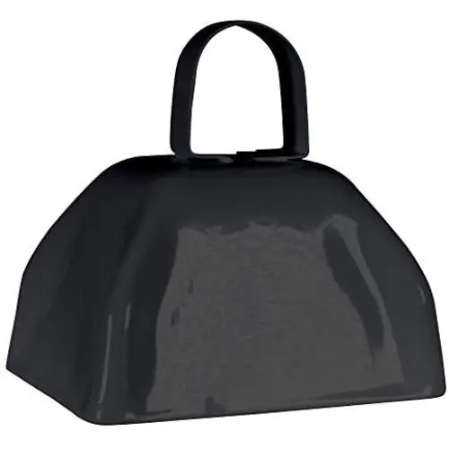 Metal Cowbells with Handles 3 inch Novelty Noise Maker - 12 Pack (Black)